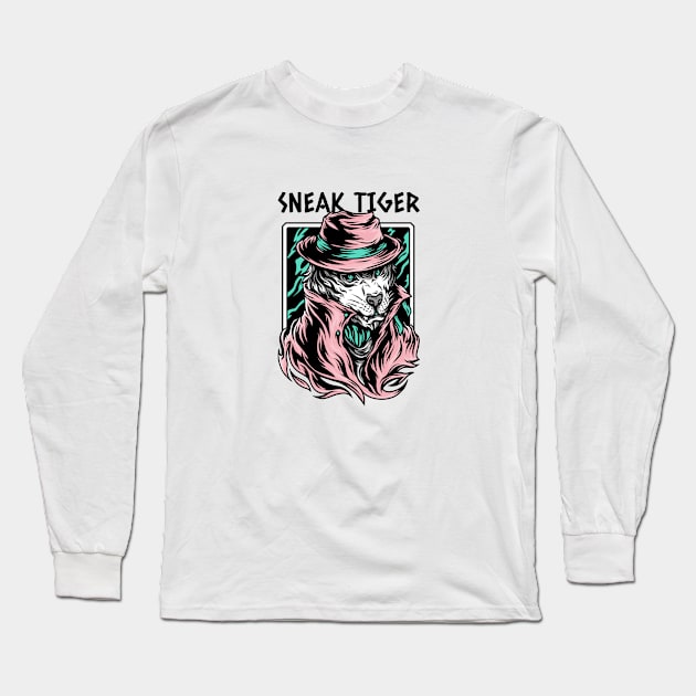 Sneak Tiger Long Sleeve T-Shirt by Doris4all